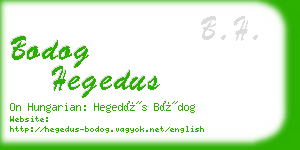 bodog hegedus business card